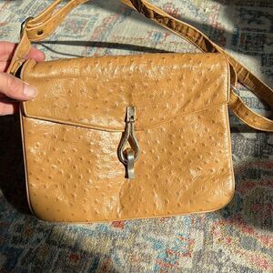 Lederer De Paris Vintage Ostrich Accordion Handbag